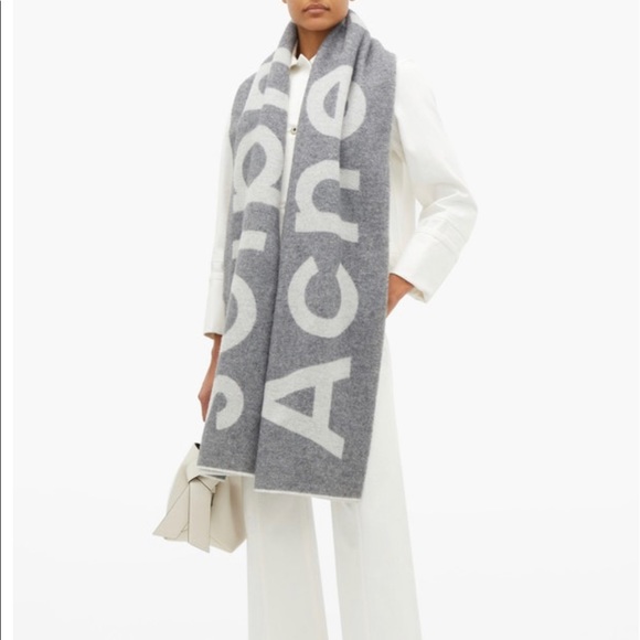 ACNE STUDIOS Toronto Logo Wool-Blend Scarf - Picture 2 of 6